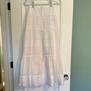 White Tiered Maxi Skirt for Resort Wear